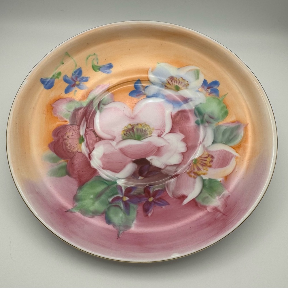 Vintage Lefton China Hand-Painted Floral Saucer